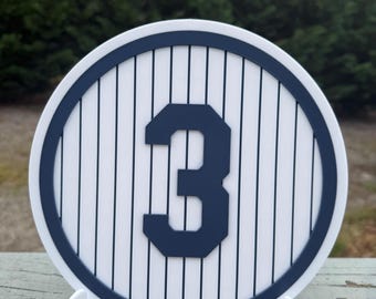New York Yankees ~ Letrero de Babe Ruth n.° 3 ~ Varios tamaños disponibles ~ Letreros personalizados disponibles ~