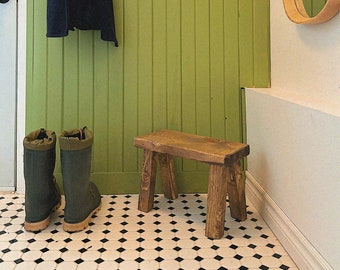 Rustic Country Style Milking Stool For Mudroom or Bathroom