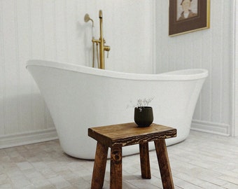 Tabouret de traite rustique pour salle de bain banc de ferme en bois pour chambre de bébé