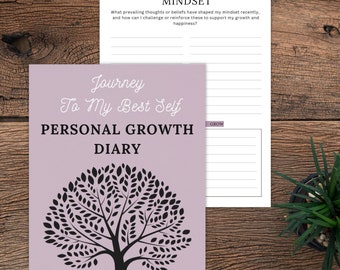 Personal Growth Development Journal Reflection Self Improvement Motivational Growth Mindset Planner Guided Goal Setting Self Discovery Diary