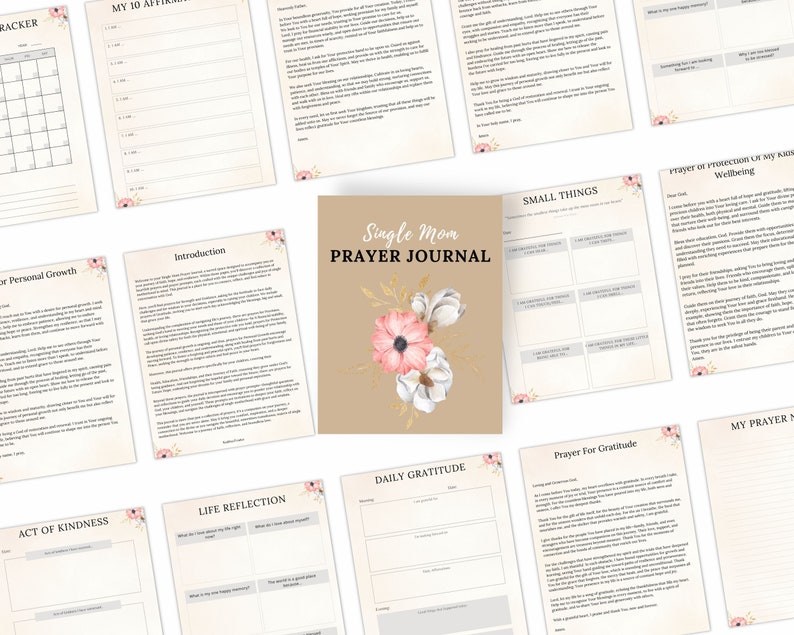 Single Mom Prayer Planner for Women Devotional Journal Printable Daily ...