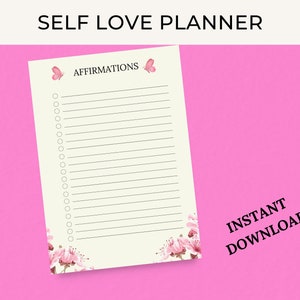Zelfliefde planner therapie afdrukbare wellness-werkbladen zelfcompassie therapie werkboek digitale toolkit zelfvertrouwen stemming tracker dagboek afbeelding 6