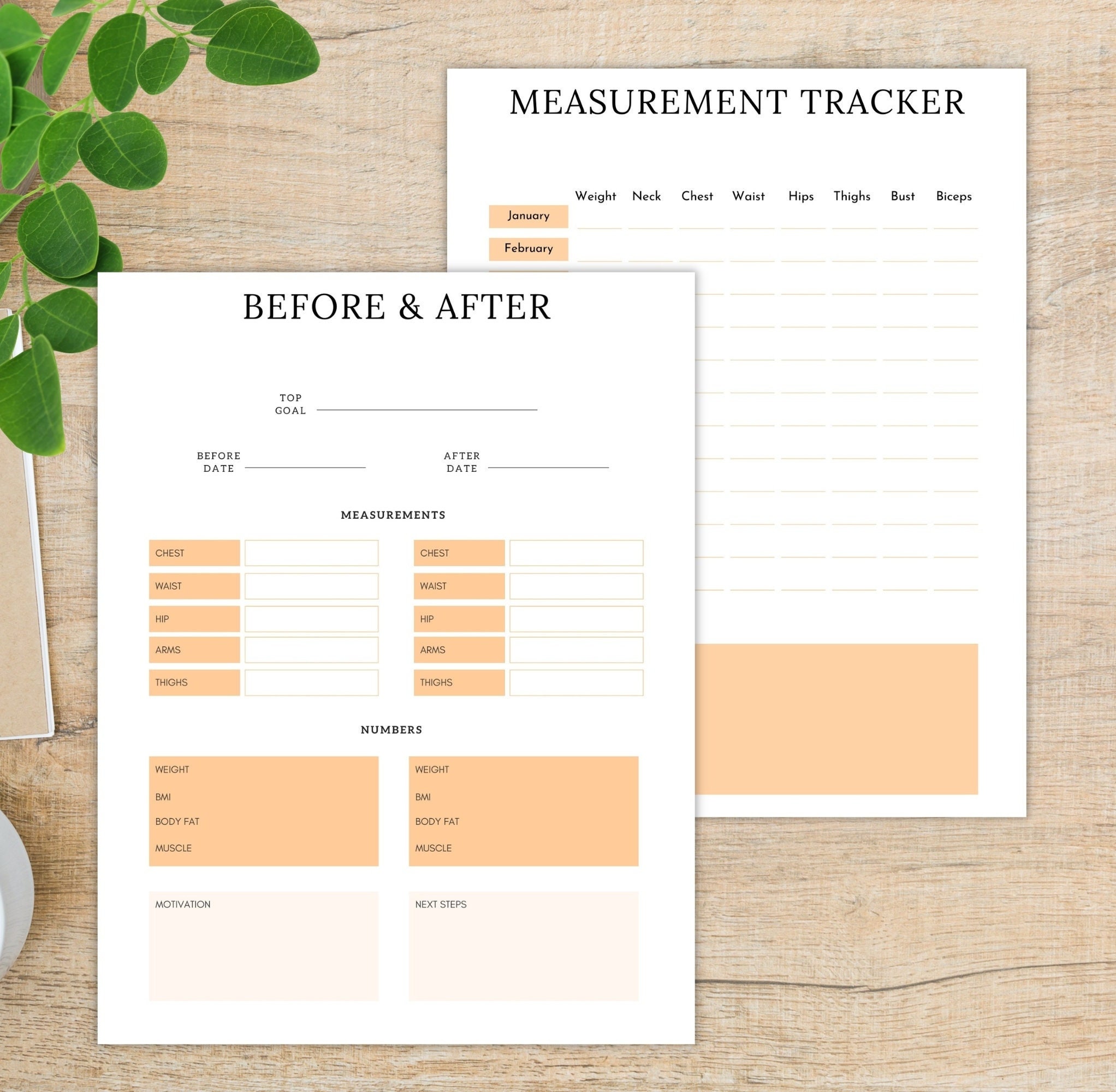 Weight Loss Journey Printable Tracker for Body Measurement Journal for ...