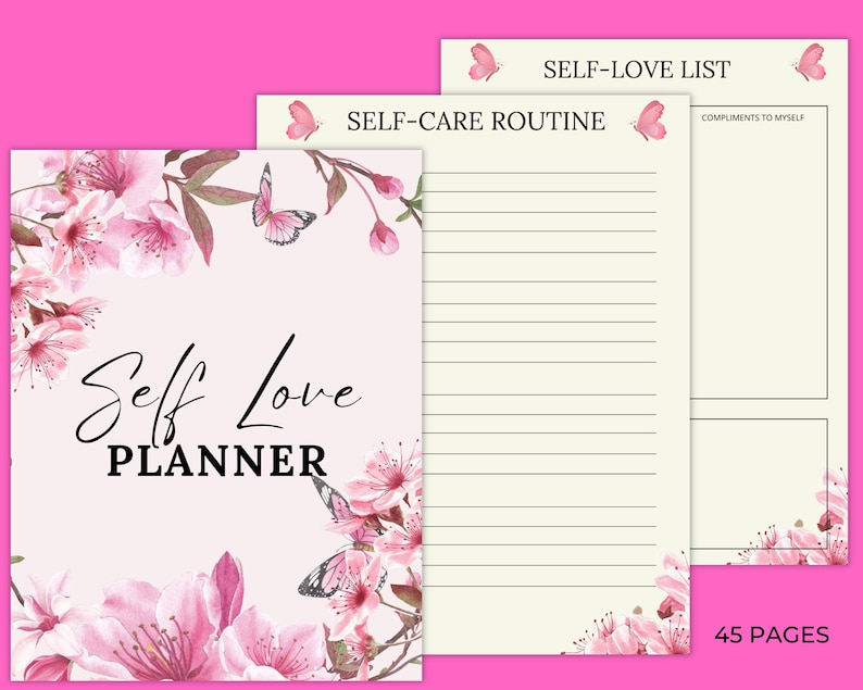 Zelfliefde planner therapie afdrukbare wellness-werkbladen zelfcompassie therapie werkboek digitale toolkit zelfvertrouwen stemming tracker dagboek afbeelding 2