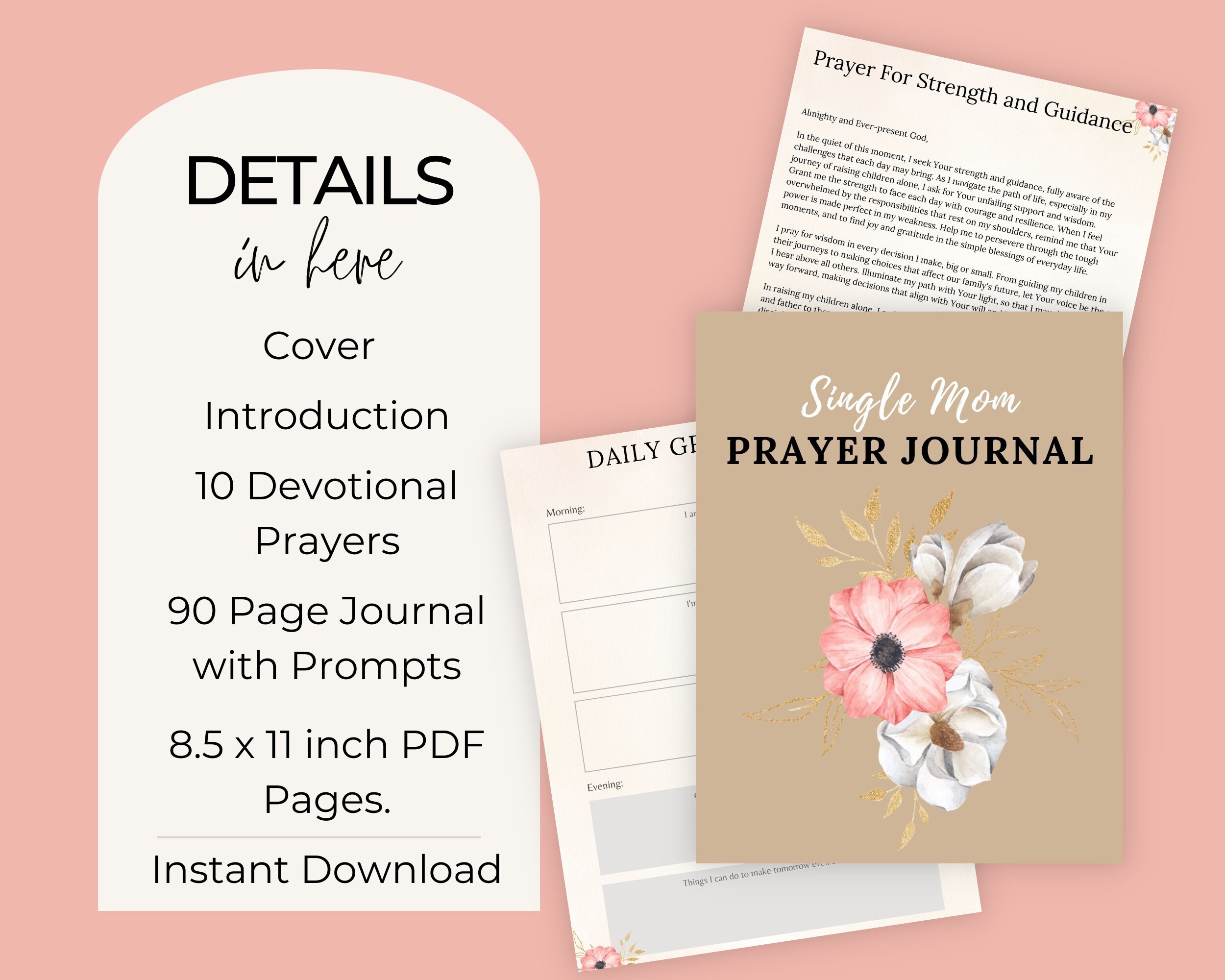 Single Mom Prayer Planner for Women Devotional Journal Printable Daily ...