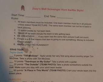 Swiftie Style Scavenger Hunt