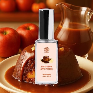 STICKY TOFFEE APPLE Pudding Perfume | Handmade Vegan Gourmand Perfume | Eau de Parfum Spray & Roll-On Perfume Oil | Autumn Caramel Scent