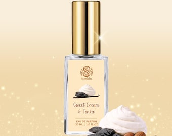 SWEET CREAM & TONKA | Gourmand Perfume | Spray and Roll-On Oil | Almond, Vanilla Cream | Vegan