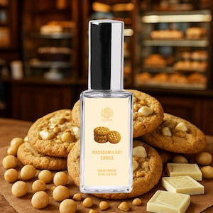 MACADAMIA NUT COOKIE Perfume | Handmade Vegan Gourmand Perfume | Eau de Parfum Spray & Roll-On Perfume Oil | White Chocolate Bakery Scent