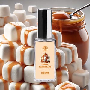 CARAMEL MARSHMALLOW Perfume | Handmade Vegan Gourmand Perfume | Eau de Parfum Spray & Roll-On Perfume Oil | Sweet Dessert Scents