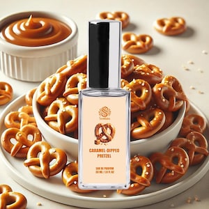 CARAMEL-DIPPED PRETZEL Perfume | Handmade Vegan Gourmand Perfume | Eau de Parfum Spray & Roll-On Perfume Oil | Sweet Dessert Scents