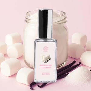 MARSHMALLOW SUGAR BOMB Perfume | Handmade Vegan Gourmand Perfume | Eau de Parfum Spray & Roll-On Perfume Oil | Sweet Marshmallow Fluff Scent