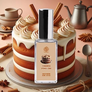CINNAMON SPONGE CAKE Perfume | Handmade Vegan Gourmand Perfume | Eau de Parfum Spray & Roll-On Perfume Oil | Sweet Dessert Scents