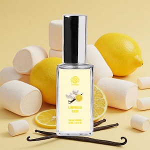LEMONILLA FLUFF Perfume | Handmade Vegan Gourmand Perfume | Eau de Parfum Spray & Roll-On Perfume Oil | Sweet Dessert Marshmallow Scent