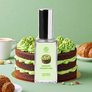 Dubai CHOCOLATE PISTACHIO CAKE Perfume | Handmade Vegan Gourmand Perfume | Eau de Parfum Spray & Roll-On Perfume Oil | Sweet Dessert Scents