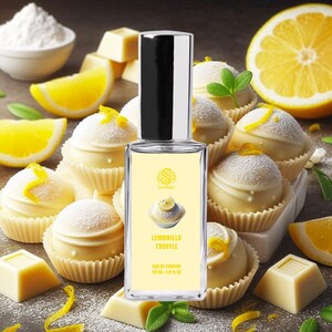 LEMONILLA TRUFFLE Perfume | Handmade Vegan Gourmand Perfume | Eau de Parfum Spray & Roll-On Perfume Oil | Lemon White Chocolate Dessert