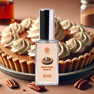 BROWN SUGAR Pecan Pie Perfume | Handmade Vegan Gourmand Perfume | Eau de Parfum Spray & Roll-On Perfume Oil | Sweet Dessert Scents