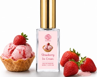 STRAWBERRY ICE CREAM | Perfume Spray | Organic Perfume Oil | Vanilla Gourmand Fragrance | Vegan