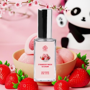 STRAWBERRY MOCHI Ice Cream Perfume | Gourmand, Fruity | Vegan | Perfume Spray & Roll-On Oil