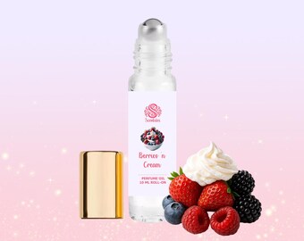 BERRIES 'N CREAM | Gourmand Perfume Roll-On Oil, 10 ml | Vegan | Sweet, Dessert Scent