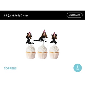 Custom Twerk Cupcake Toppers, first birthday, 21st, 30th, 50th, bachelorette, dog decorations, Personalized Photo 3 count