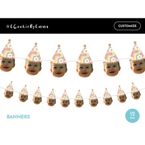 Personalized Birthday Banner with Custom Photo - Any Age Birthday Face Banner & Decorations for Party Celebrations