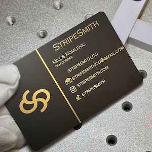 Personalized Engraved Metal Cards, Business Card / Set of 10 | Minimum Order 10 Units