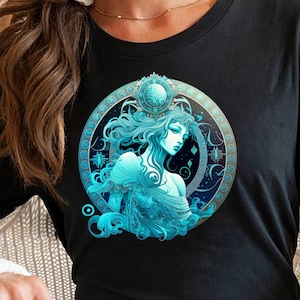 Wassermann Sternzeichen Shirt, Wassermann Sternzeichen Göttin Sweatshirt, himmlischer Astrologie Hoodie, mystisches Wassermann T-Shirt, Wassermann Sternzeichen Geschenk Top