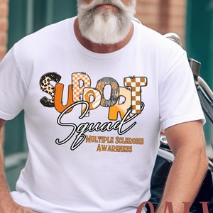 Multiple Sclerosis (MS) Awareness Support Squad Shirt, Yellow Ribbon Support Team Tee, MS Group Tee, MS Fighter & Survivor Shirt
