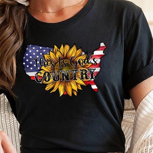 Chemise USA Pride, sweat-shirt This Is God's Country, sweat à capuche patriotique tournesol pour la fierté américaine, drapeau américain et t-shirt tournesol