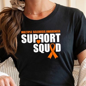 Maglietta di supporto per la consapevolezza della sclerosi multipla, felpa con cappuccio con nastro arancione, maglietta di supporto per la sclerosi multipla, maglietta per combattente e sopravvissuto alla sclerosi multipla
