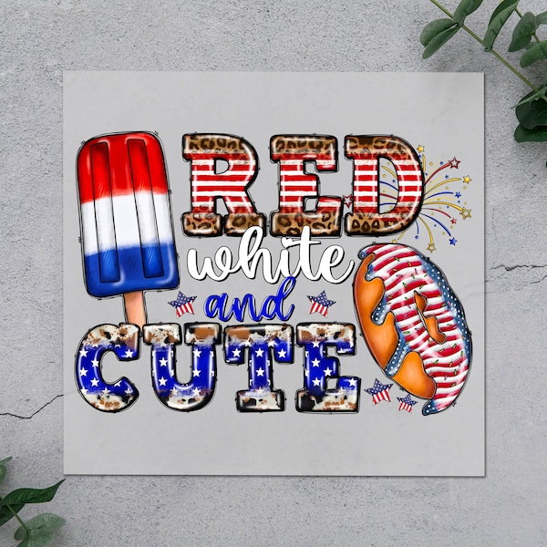 Red White And Cute DTF Transfer, Cool Popsicle-Pretzel Design Iron-On, American Ice Cream And Food  Forth Of July Gift T-shirt, Fabric