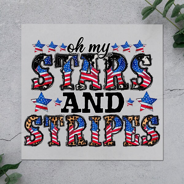 Stars and Stripes 4th of July DTF Transfer, Edgy American Flag Iron-On  Unique Independence Day Design Gift T-shirt and Fabric