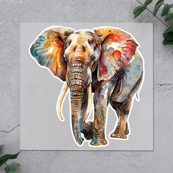 Vibrant Elephant DTF Transfer Sheet, Colorful Elephant with Pastel Aurora Iron On, Artistic Textile Design for Elephant, Easy To Application