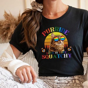 Cat Pride Shirt, Sasquatch Pride Cat Sweatshirt, Pride Celebration Tee, Lesbian Gay Pride Tee, Social Justice, Pride Cat Lover Tee