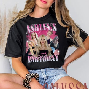 Chemise collage photo d'anniversaire personnalisée, sweat petite amie-petit ami, sweat à capuche bootlege visage, t-shirt rétro anniversaire assorti