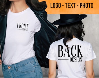 Custom Front & Back Text Shirt: Personalized Cotton Tee