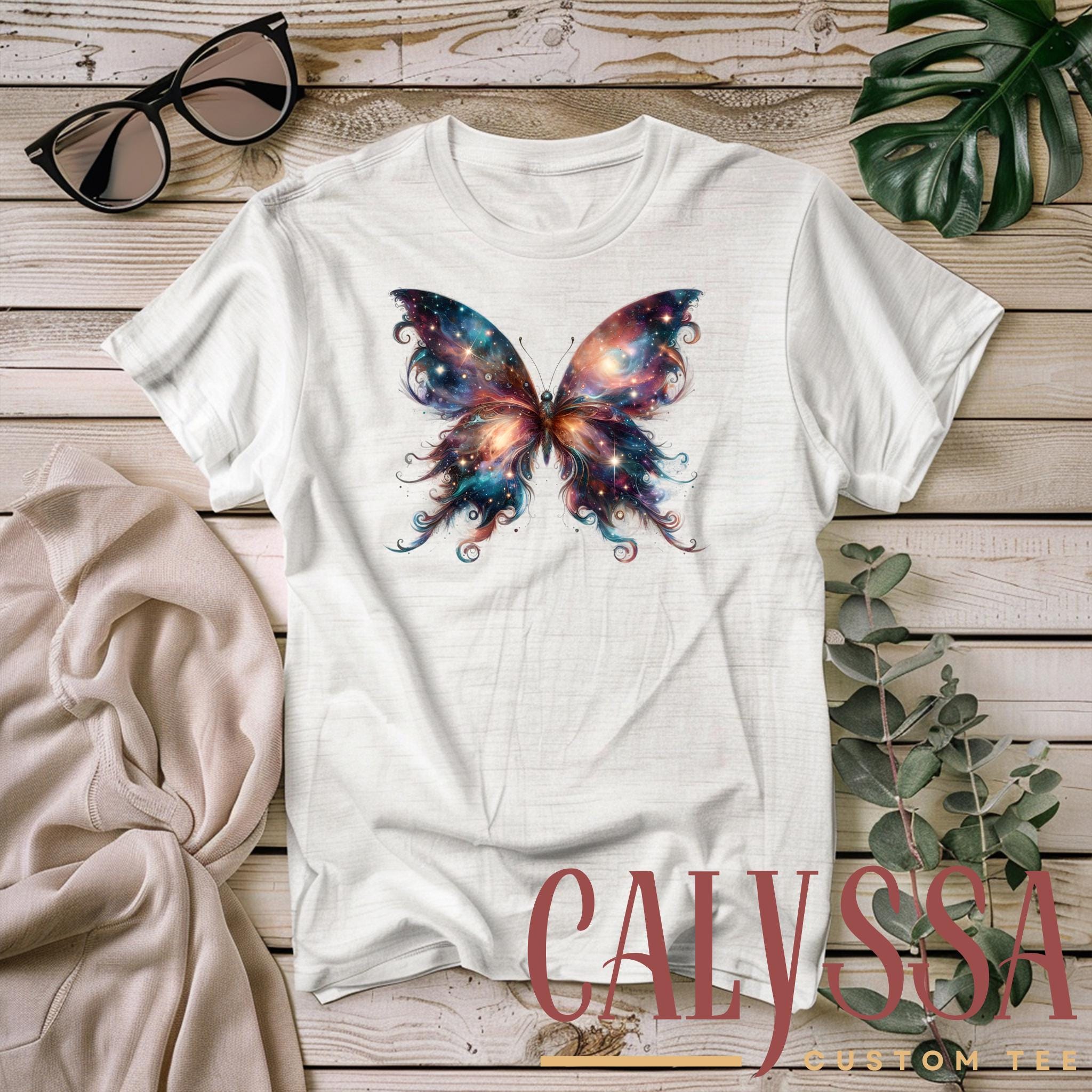 Butterfly Galaxy T-shirt, Cosmic Butterfly Sweatshirt, Comfortable