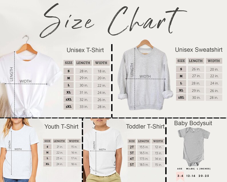 a woman's size chart for a baby bodysuit