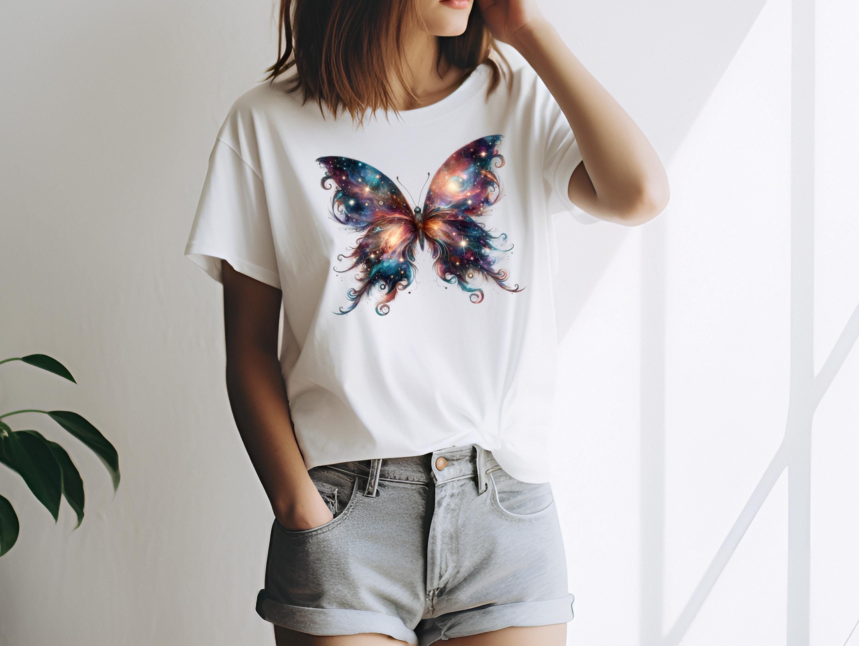 Butterfly Galaxy T-shirt, Cosmic Butterfly Sweatshirt, Butterfly