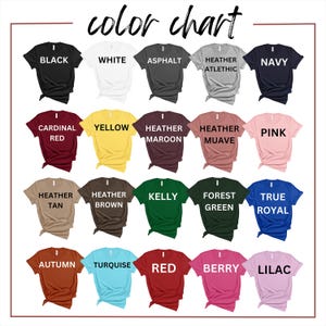 the color chart for a women's t - shirt