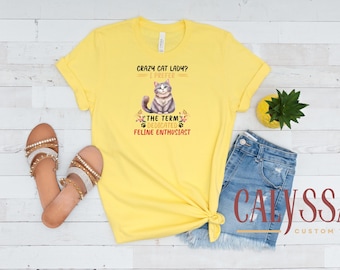 Dedicated Feline Enthusiast Cat Shirt, Funny Cat Lover Sweatshirt- Hoodie