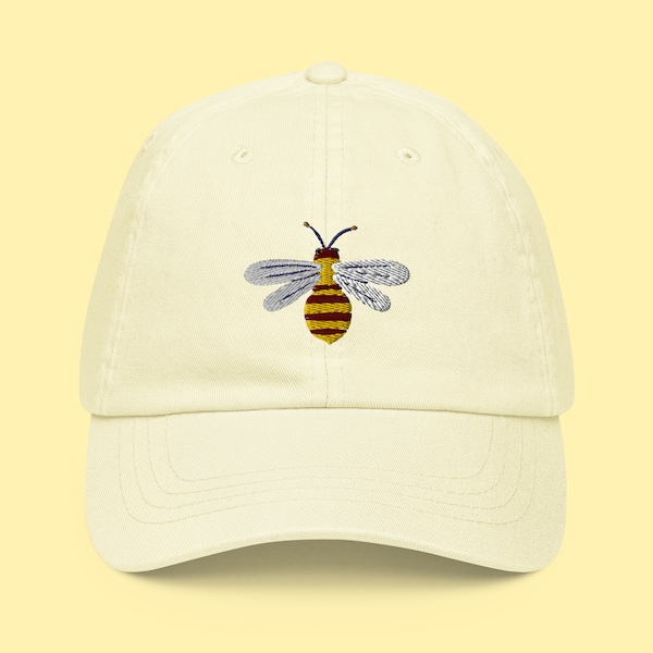 Casquette Pastel Abeilles, casquette brodée, casquette brodée abeille