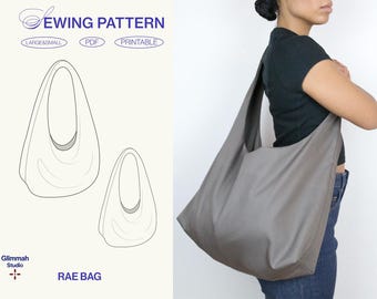 Patrón de costura para bolso cruzado, bolso tote, bolso bandolera Rae, descarga digital en PDF/ pequeño-grande