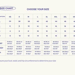 K&ouml;nnte beinhalten: Gr&ouml;&szlig;entabelle f&uuml;r Kleidung mit Ma&szlig;en in Zoll und Zentimetern. Die Tabelle umfasst die Gr&ouml;&szlig;en XS bis 4XL mit den entsprechenden Ma&szlig;en f&uuml;r Brust, Taille und H&uuml;fte.