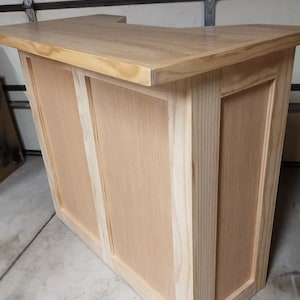 Unfinished, Ready to Paint Portable Solid Wood Home Bar