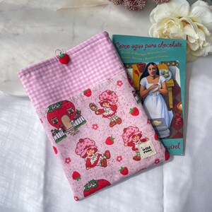 Custodia per libro Strawberry Shortcake l Custodia per libro Strawberry Shortcake Bow l Custodia per libro carina in cotone 100% fatta a mano
