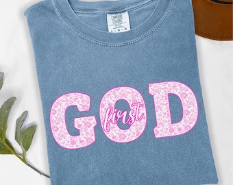 Comfort Colors Coquette Church Shirt, Jesus Shirt, Christian Apparel, Faith Based Tee, Christian Clothing, Bible Verse Shirt, God TShirt