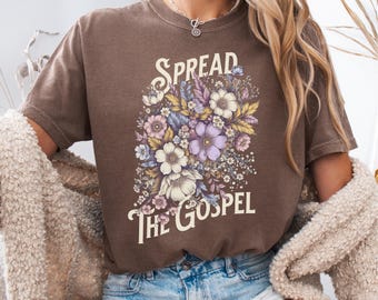Comfort Colors Floral Church Shirt, Jesus TShirt, Christian Apparel, Faith Based Tee, Christian Clothing, God Tshirt, Women Christian Gift