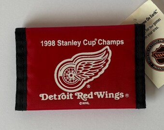 Detroit Red Wings, 1998 Stanley Cup Champs, Vintage NHL Nylon Trifold Wallet, Unisex Design